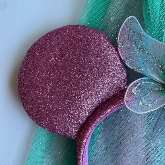 Disney Parks Princess Fairy Butterfly Glitter Veil Minnie Mouse Ears Headband